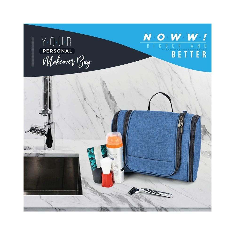 FATMUG Travel Toiletry Kit Organizer Hanging Dopp Kit for Men - Cosmetics Pouch for Women- Navy