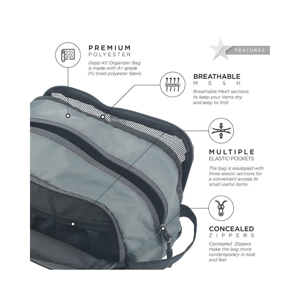 FATMUG Travel Toiletry Organizer Bag, Shaving Pouch