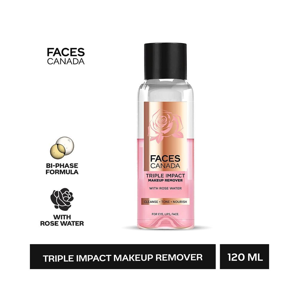 Fcae CandaTriple Impact Makeup Remover I Biphasic remover I With Rose Water I 3 in 1 I 120 ml