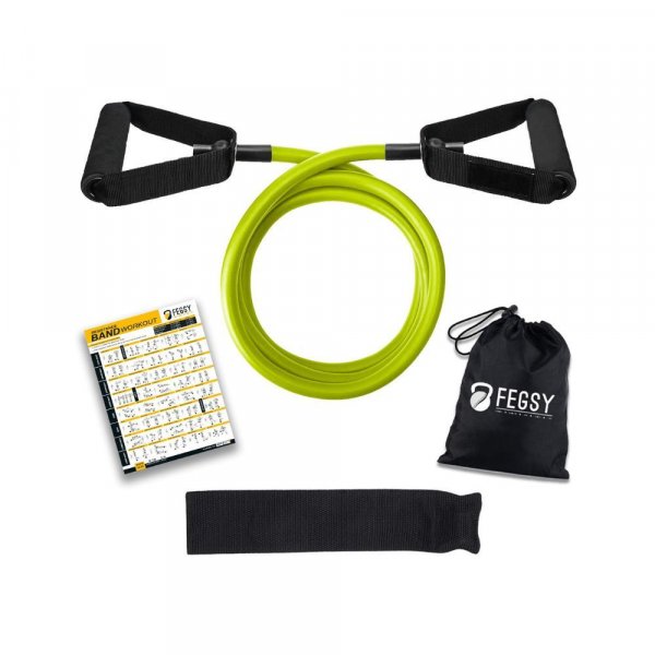 Fegsy Resistance Tube Exercise Bands for Stretching, Workout, and Toning for Men, and Women - 50 LBS