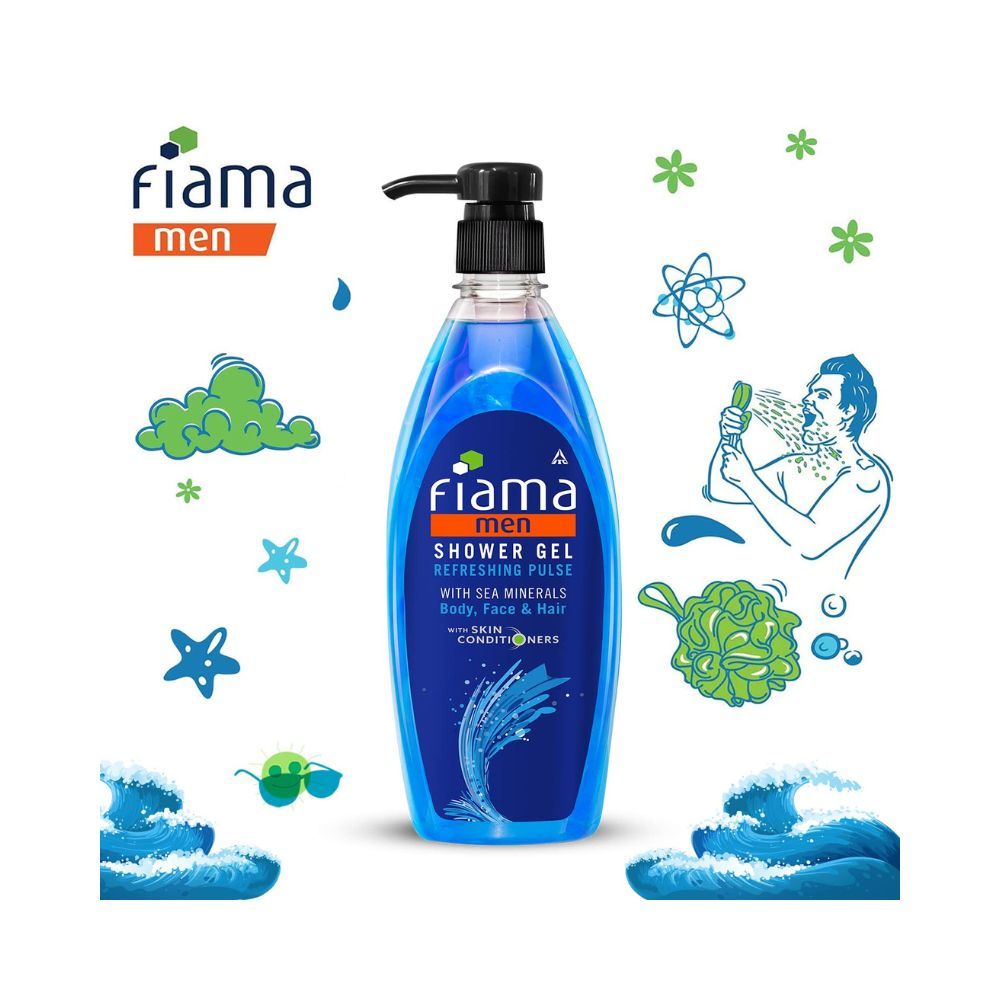 Fiama Men Shower Gel Refreshing Pulse, Body Wash With Skin Conditioners For Moisturised Skin