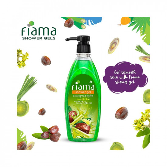 Fiama Shower Gel Lemongrass & Jojoba Body Wash With Skin Conditioners For Smooth Skin, 500ml Pump