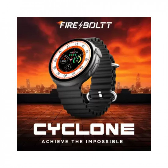 Fire-Boltt Cyclone 1.6'' Round Premium Display, Motion Sensor Gaming, APPEnabled GPS Sports Smartwatch (Black Strap, Onesize)