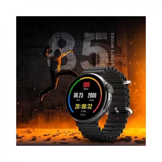 Fire-Boltt Cyclone 1.6'' Round Premium Display, Motion Sensor Gaming, APPEnabled GPS Sports Smartwatch (Black Strap, Onesize)