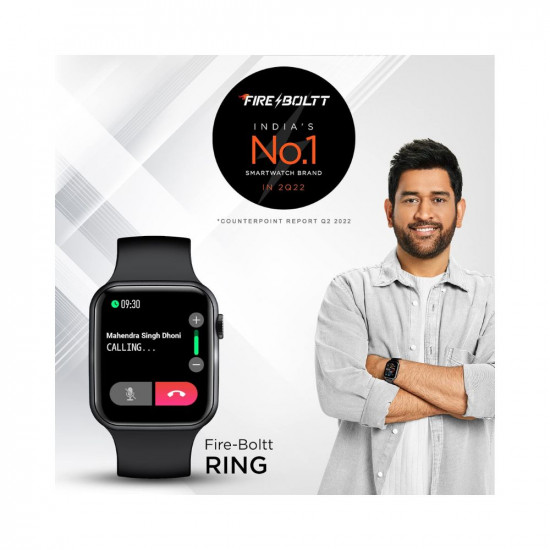 Fire-Boltt India's No 1 Smartwatch Brand Ring Bluetooth Calling with SpO2 & 1.7” Metal Body with Blood Oxygen Monitoring, Continuous Heart Rate, Full Touch & Multiple Watch Faces