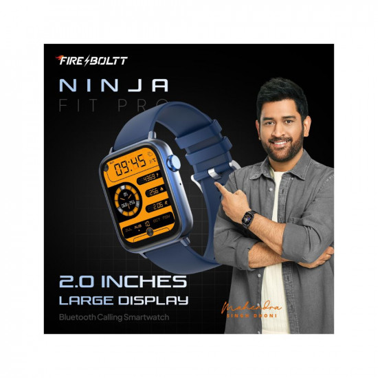 Fire-Boltt Newly Launched Ninja Fit Pro Smartwatch Bluetooth Calling Full Touch 2.0 & 120+ Sports Modes with IP68, Multi UI Screen, Over 100 Cloud Based Watch Faces, Built in Games (Blue)
