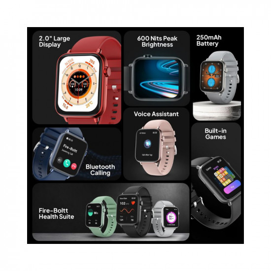 Fire-Boltt Newly Launched Ninja Fit Pro Smartwatch Bluetooth Calling Full Touch 2.0 & 120+ Sports Modes with IP68, Multi UI Screen, Over 100 Cloud Based Watch Faces, Built in Games (Blue)