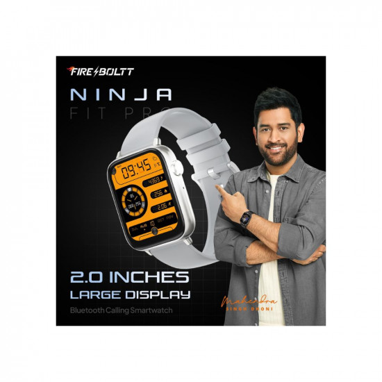 Fire-Boltt Newly Launched Ninja Fit Pro Smartwatch Bluetooth Calling Full Touch 2.0 & 120+ Sports Modes with IP68, Multi UI Screen, Over 100 Cloud Based Watch Faces, Built in Games (Grey)