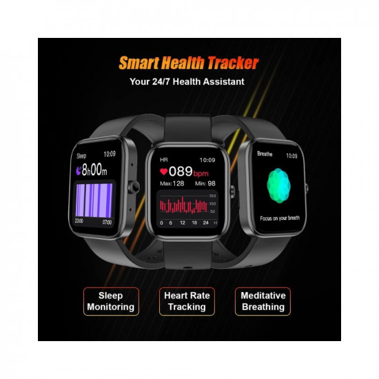Fire-Boltt Ninja Call 2 Bluetooth Calling Smartwatch with 27 Sports Mode (Black) Free Size