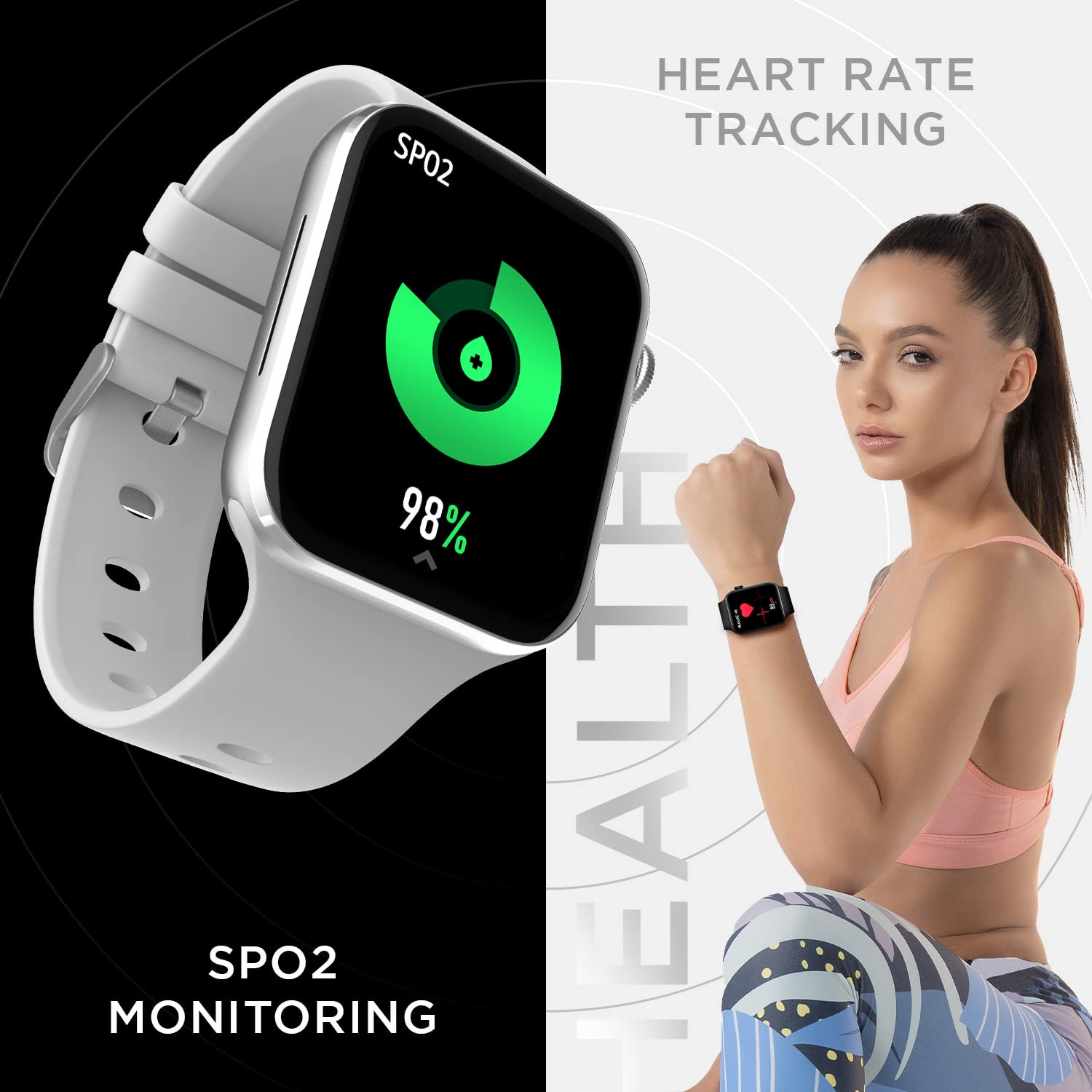 Fire-Boltt Visionary 178 AMOLED Bluetooth Calling Smartwatch with 368  448 Pixel Resolution Rotating Crown  60Hz Refresh Rate 100 Sports Mode TWS Connection Voice Assistance Silver