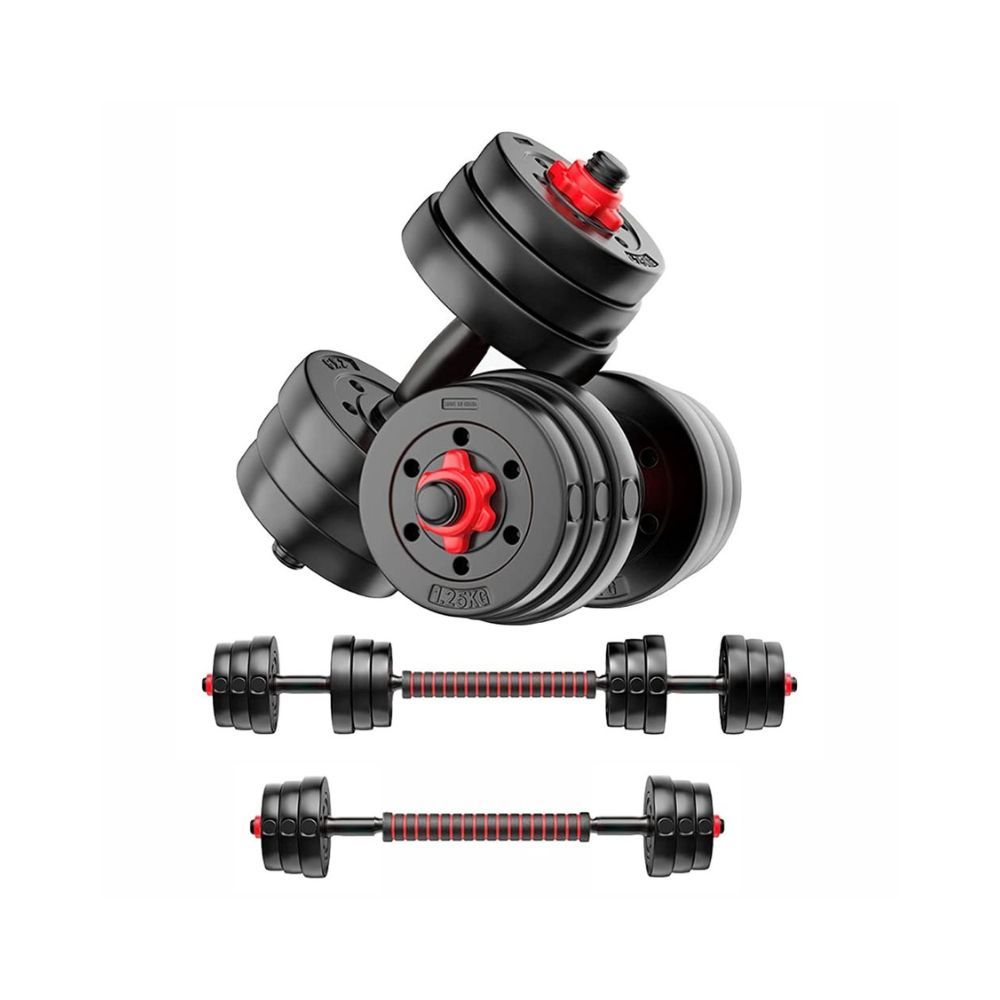 FitBox Sports 3 In 1 Convertible Adjustable Dumbbells kit, Black