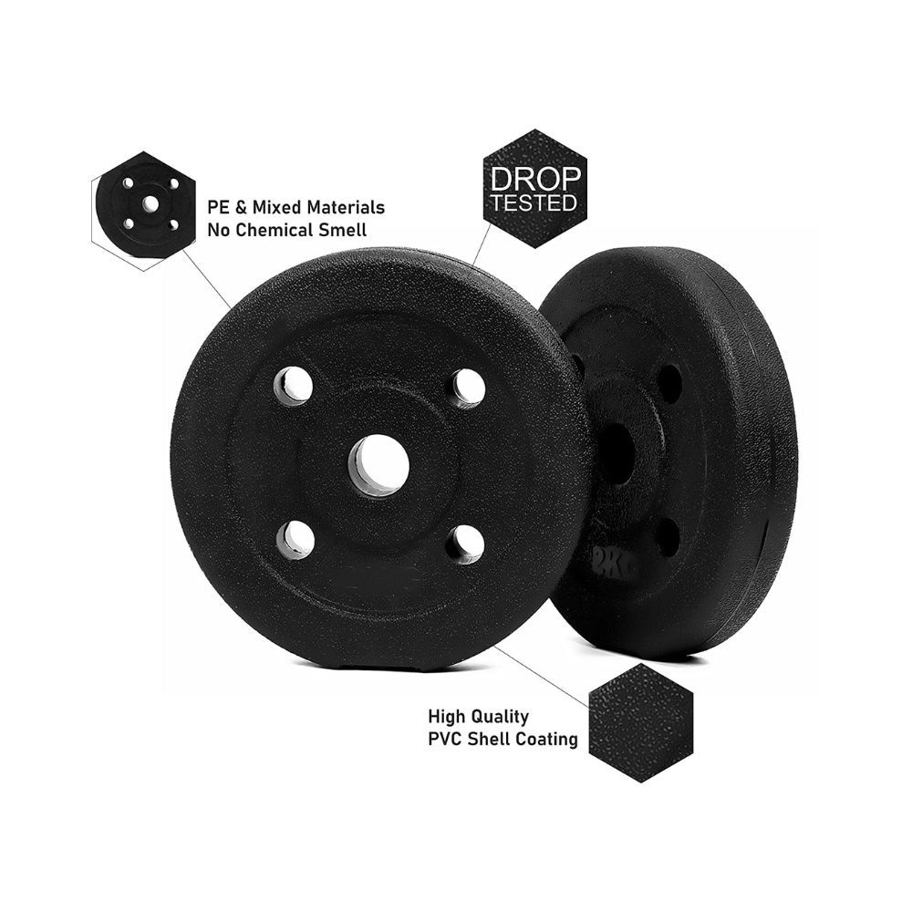 FitBox Sports 3 In 1 Convertible Adjustable Dumbbells kit, Black