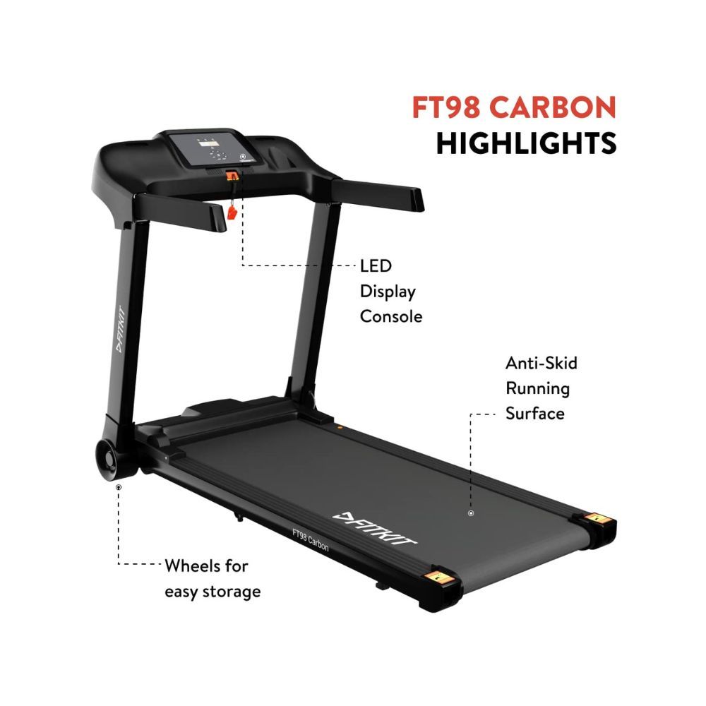Fitkit FT98 Carbon (2HP Peak) Motorised Treadmill