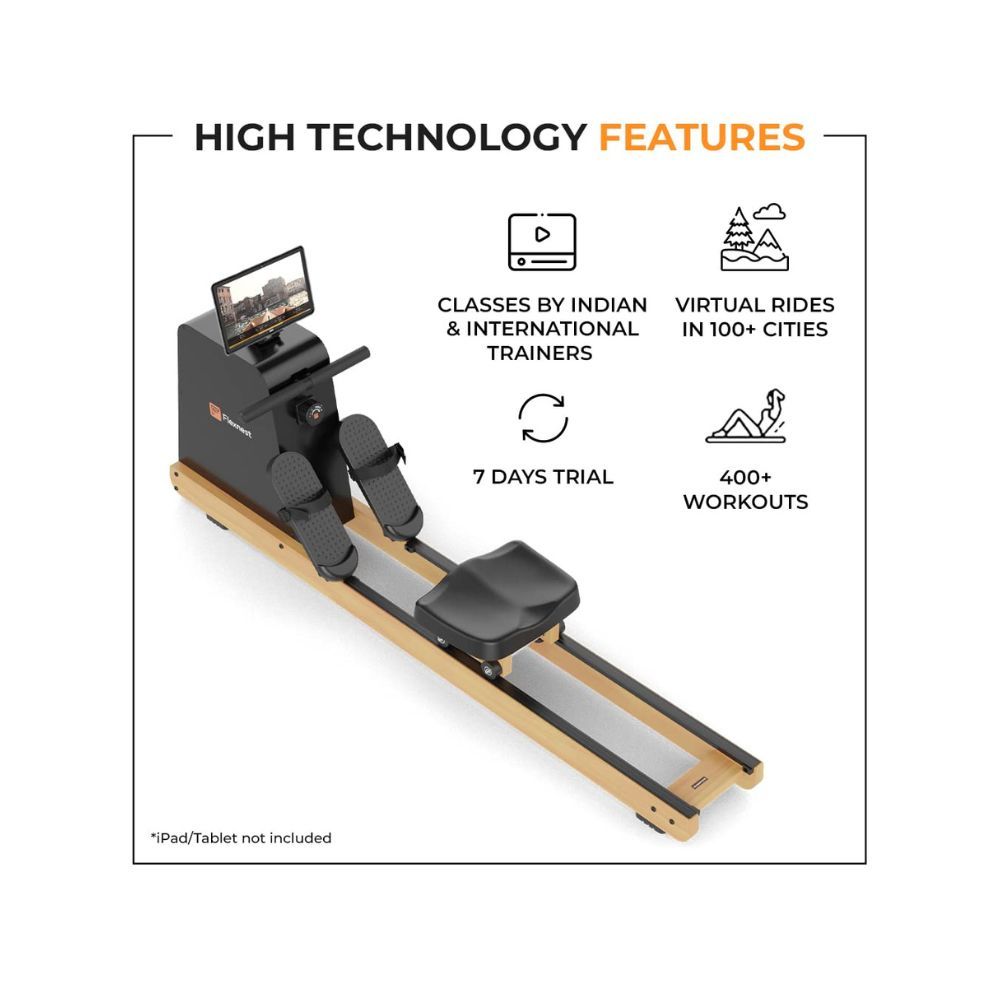 Flexnest Flexrower Smart Imported Wood Bluetooth-Enabled Magnetic Rower Rowing Machine
