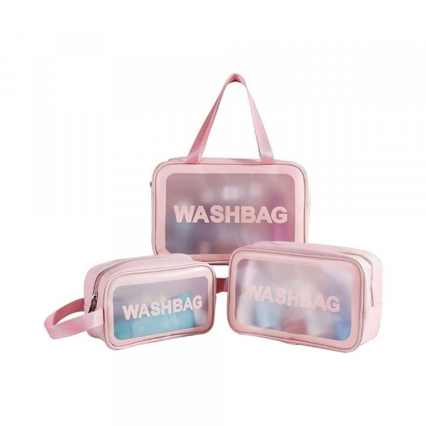Flyngo Clear Makeup Pouch Set, Cosmetic Organizer Bag for Women and Girls