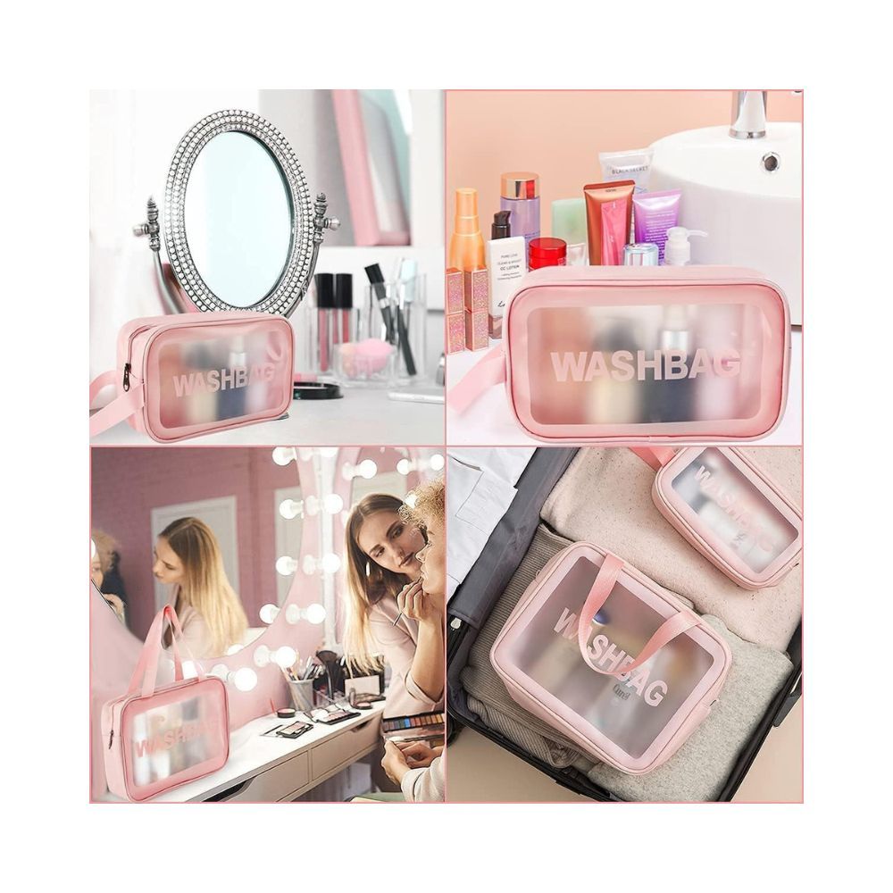 Flyngo Clear Makeup Pouch Set, Cosmetic Organizer Bag for Women and Girls