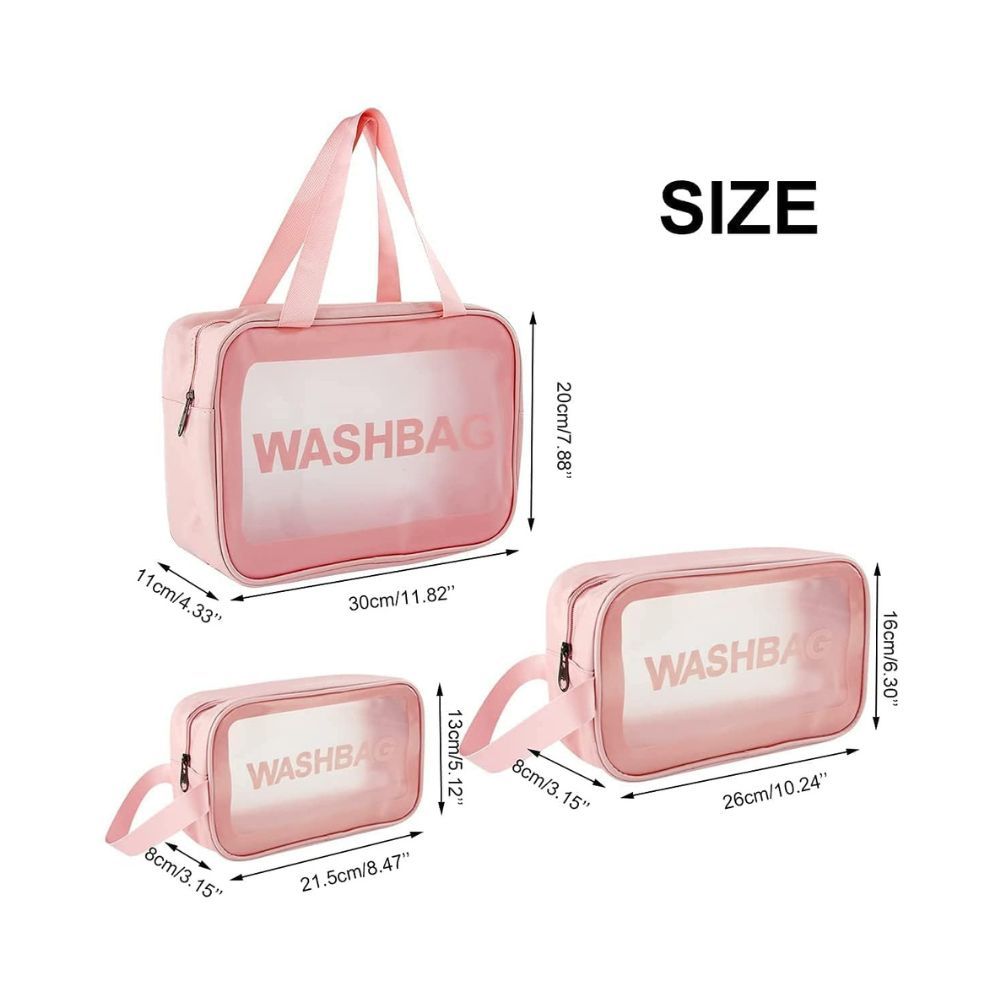Flyngo Clear Makeup Pouch Set, Cosmetic Organizer Bag for Women and Girls