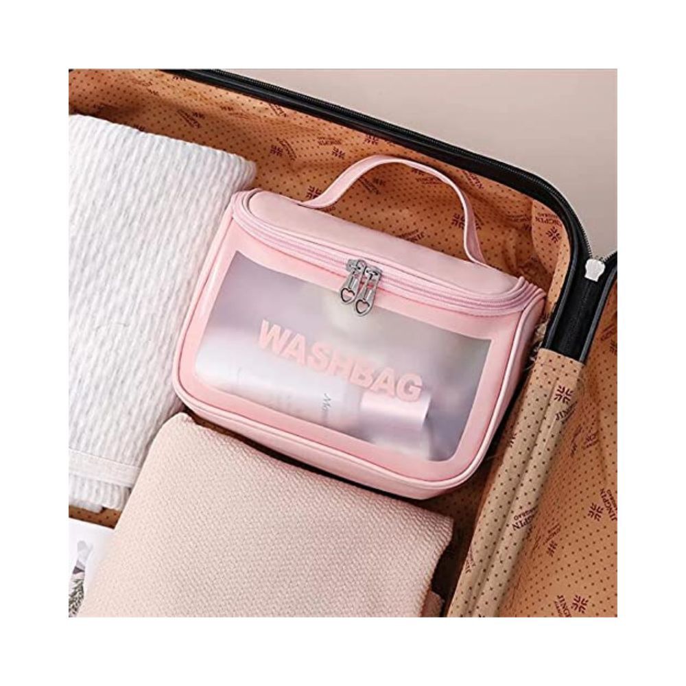 FLYNGO Multipurpose Cosmetic Organizer Bag Makeup Pouch for Women, and Girls for Travel (Pink)