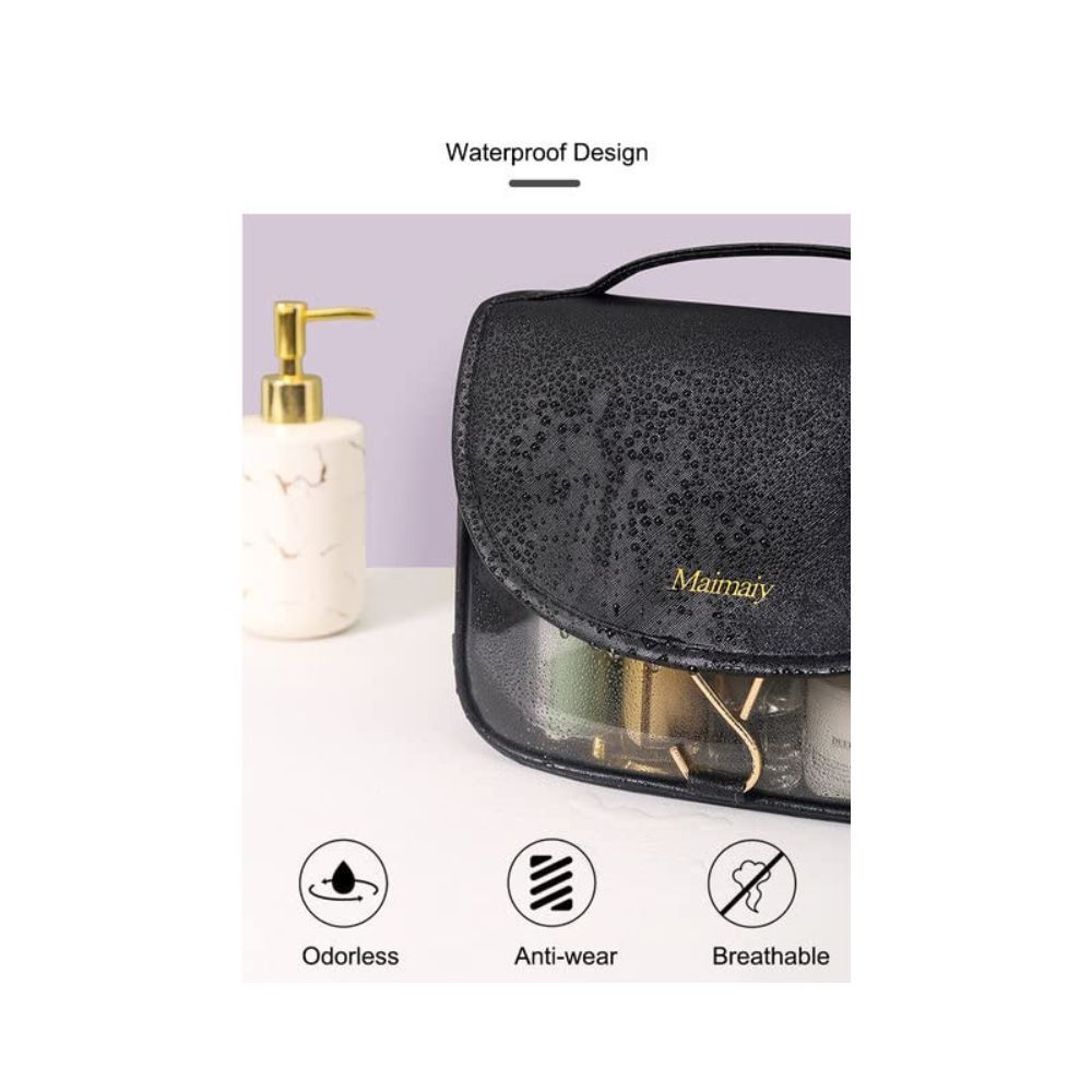 FLYNGO Solid 19 Cms Cosmetic Pouch (L_INVALID DATA_Black)
