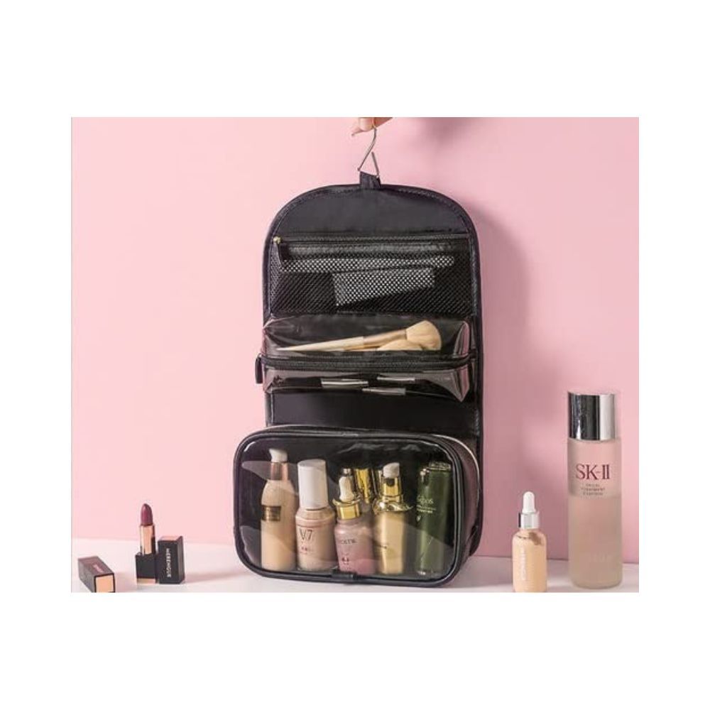 FLYNGO Solid 19 Cms Cosmetic Pouch (L_INVALID DATA_Black)