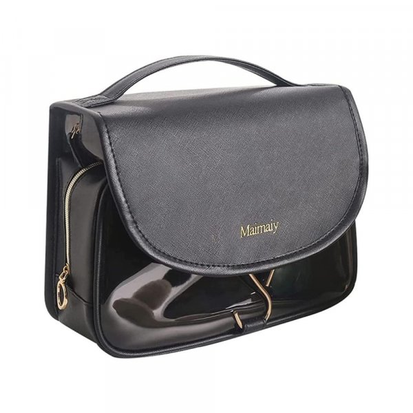 FLYNGO Solid 19 Cms Cosmetic Pouch (L_INVALID DATA_Black)