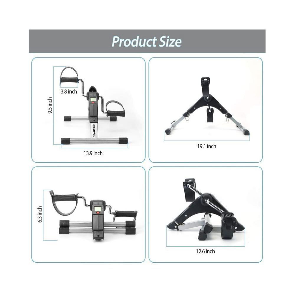 Frippery Fitness SMB-100 Mini Cycle Pedal Exerciser with Adjustable Resistance and Digital Display
