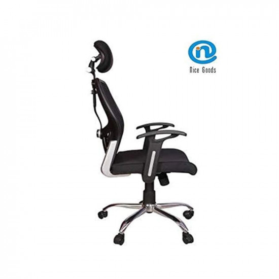 FUGO Executive Chair|| Ergonomic Leatherette Office|| Work from Home Chair|| Strong Metal Base||High Comfort Seating Chair for Office Work at Home||Recliner Chair||(Black, Ply,Plastic & Metal)