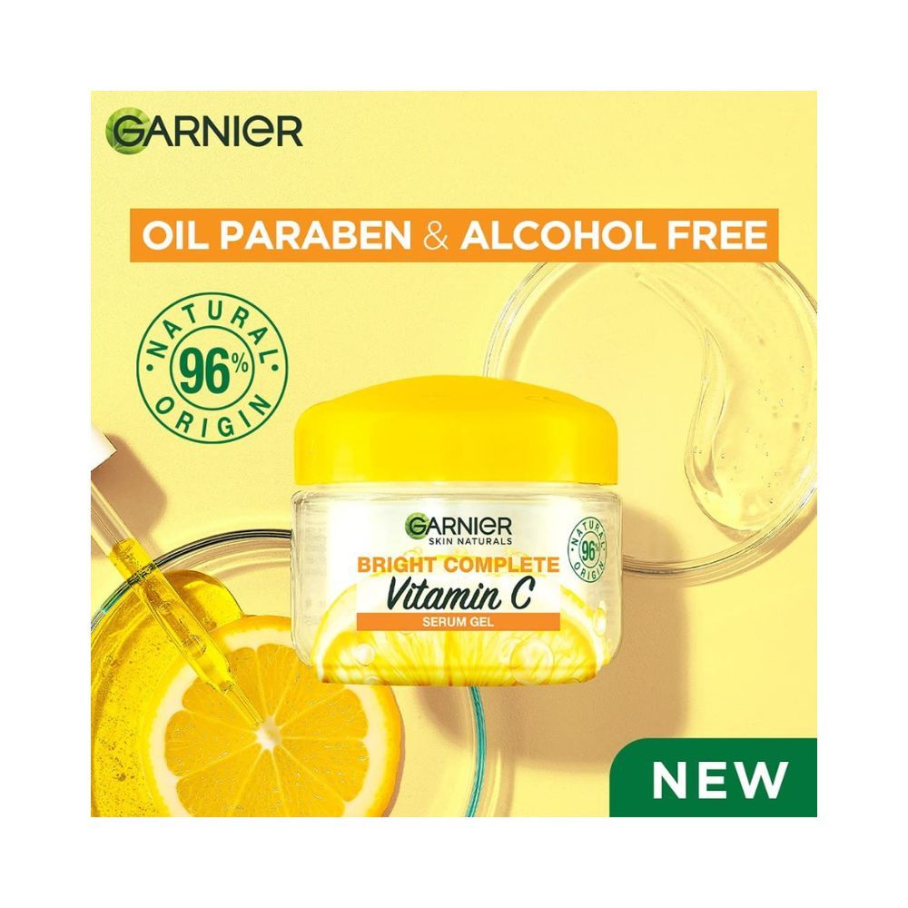 Garnier Brightening Moisturiser, Serum Gel, Infused with Vitamin C and Lemon, For Radiant skin, 45g