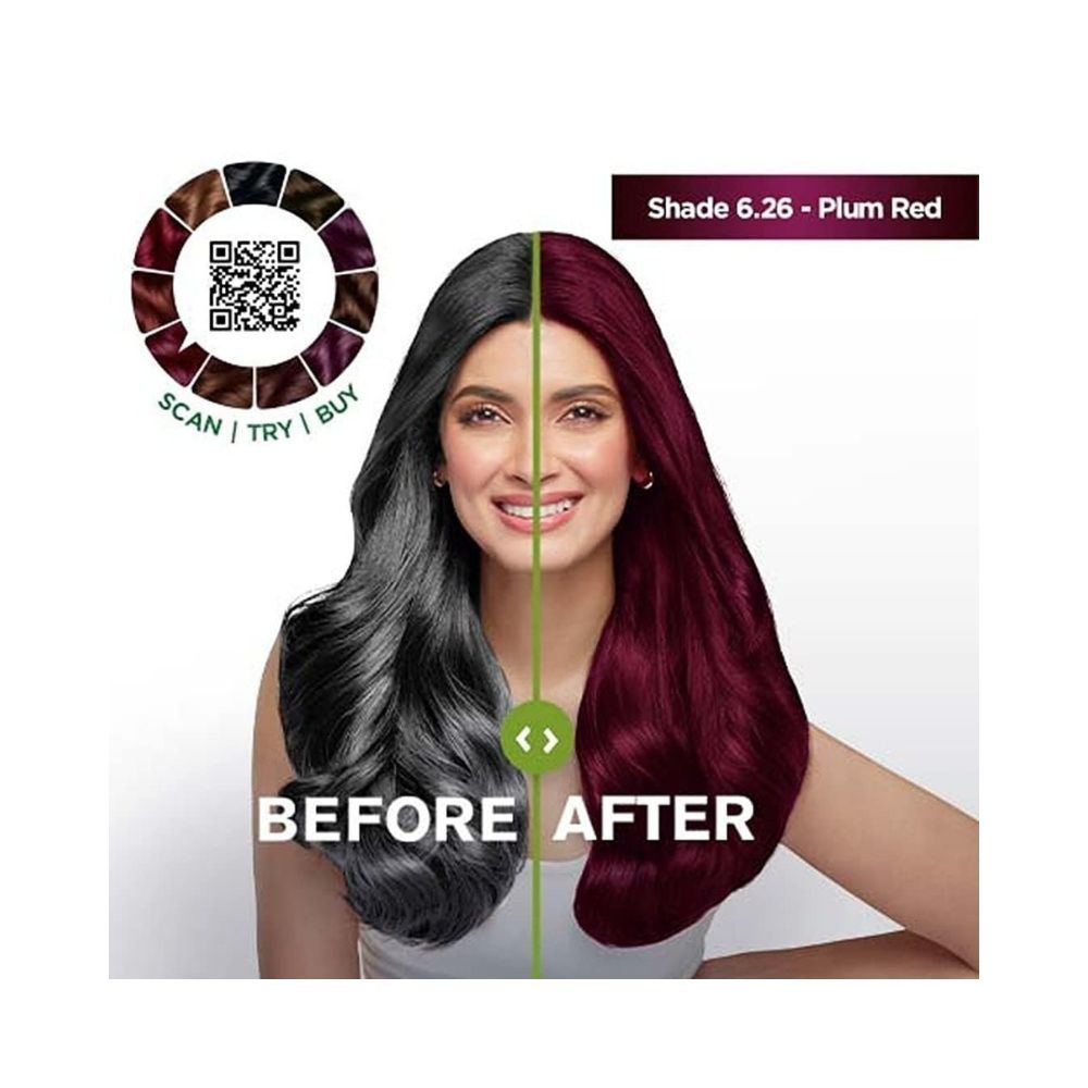 Garnier, Hair Colouring Creme, Long-lasting Colour, Smoothness & Shine, Color Naturals, Shade: 6.26 Plum Red, 55ml + 50g