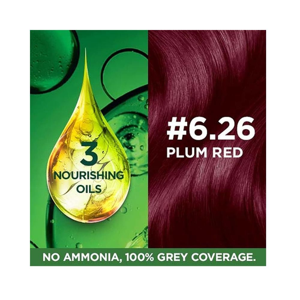 Garnier, Hair Colouring Creme, Long-lasting Colour, Smoothness & Shine, Color Naturals, Shade: 6.26 Plum Red, 55ml + 50g