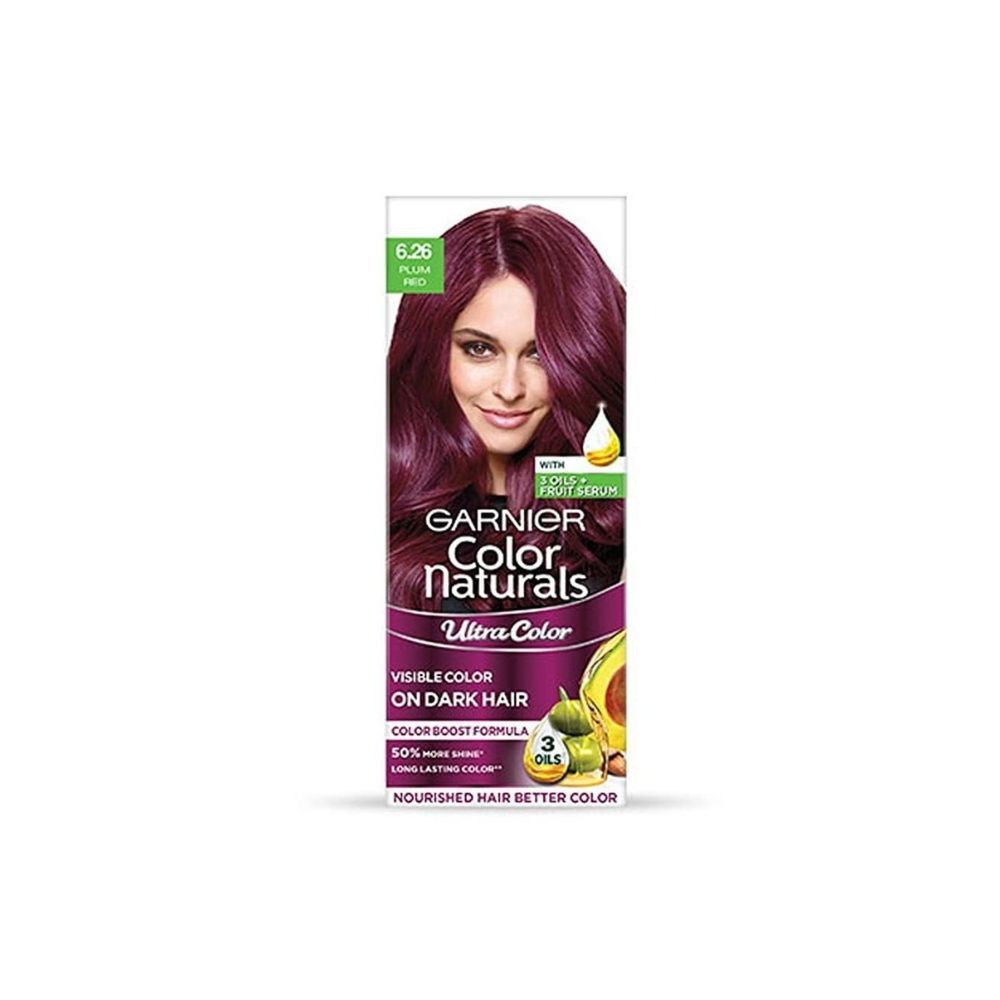Garnier, Hair Colouring Creme, Long-lasting Colour, Smoothness & Shine, Color Naturals, Shade: 6.26 Plum Red, 55ml + 50g