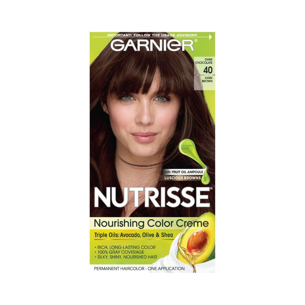 Garnier Nutrisse Nourishing Hair Color Creme, 122g - 40 Dark Brown