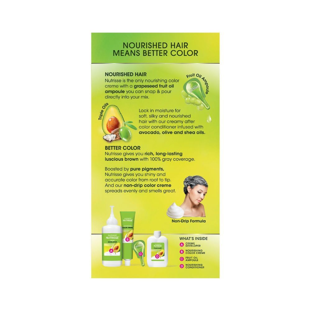 Garnier Nutrisse Nourishing Hair Color Creme, 122g - 40 Dark Brown
