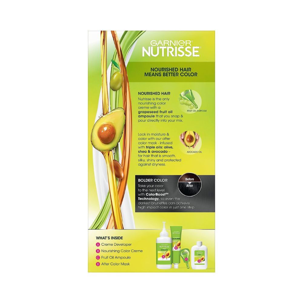 Garnier Nutrisse Ultra Color Nourishing Permanent Hair Color Cream, B11 Jet Blue Black
