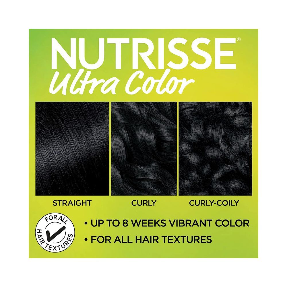 Garnier Nutrisse Ultra Color Nourishing Permanent Hair Color Cream, B11 Jet Blue Black