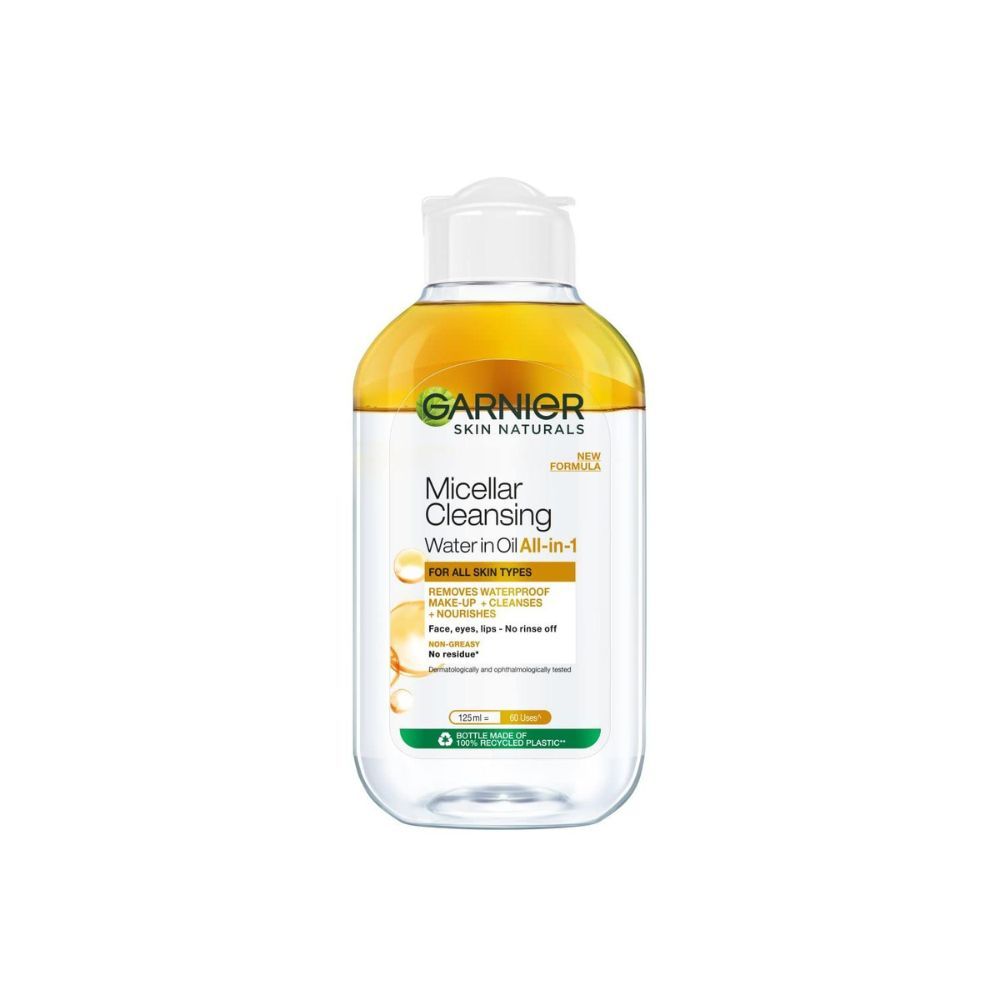 Garnier Skin Naturals, Cleansing Water for Waterproof Makeup, Nourishing Formula