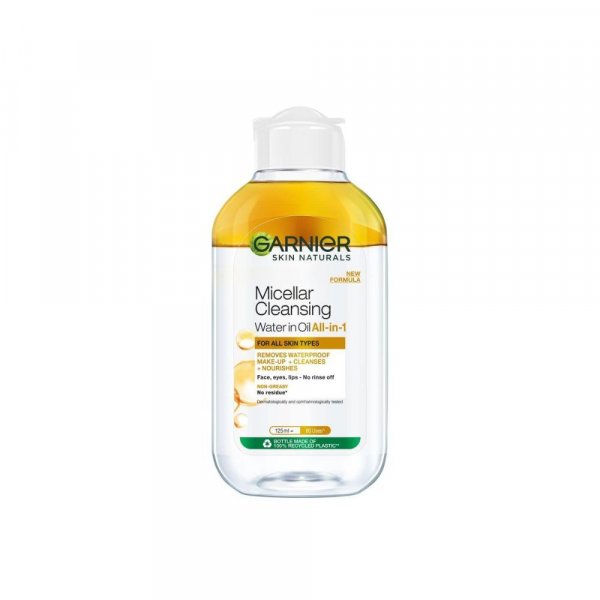 Garnier Skin Naturals, Cleansing Water for Waterproof Makeup, Nourishing Formula