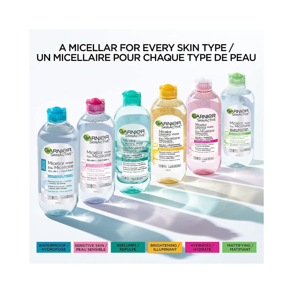 Garnier SkinActive Micellar Cleansing Water All-in-1 Cleanser & Makeup Remover, 13.5 Ounce