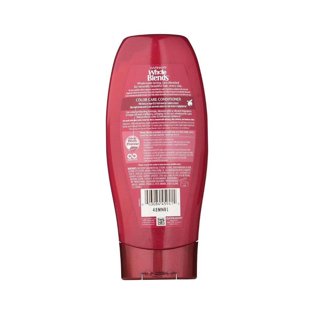Garnier Whole Blends Color Care Conditioner with Argan Oil & Cranberry Extracts, 12.5 Fluid Ounce