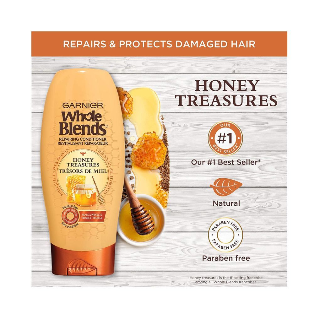 Garnier Whole Blends Repairing Conditioner Honey Treasures, Damaged Hair, 12.5 fl. oz.