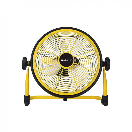 Geek Aire CF3SL Rechargeable Outdoor Metal Fan, 6000mAh Li-ion Battery Fan for Long Run Time of 4-24 Hours with Variable Speed Design for Home & Kitchen | Summer Season | Power Cuts | Sporting | Camping and Outdoor Purpose (11 Inch)