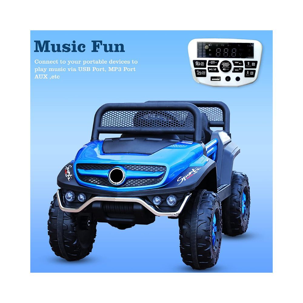 GettBoles 2288 Painted Battery Operated Ride on Jeep for Kids- Electrical Car with Manual Drive