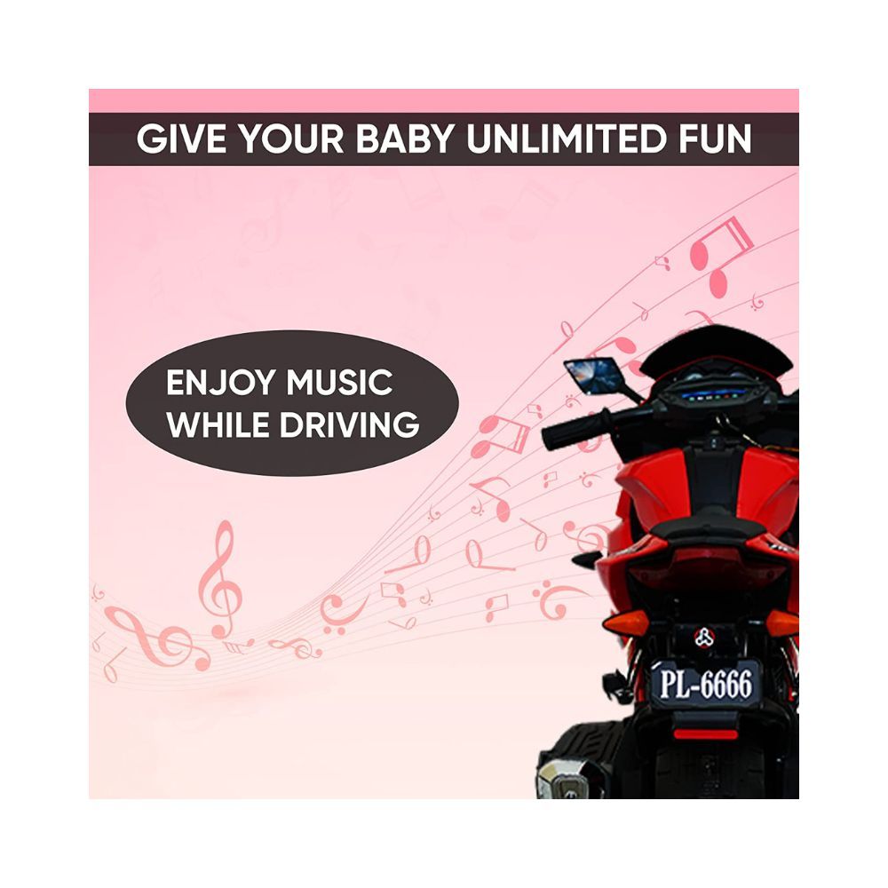 GettBoles 6666 Battery Operated Kids Electric Ride on Bike with Music