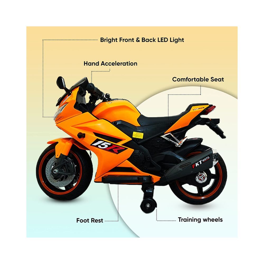 GettBoles 6666 Battery Operated Kids Electric Ride on Bike with Music