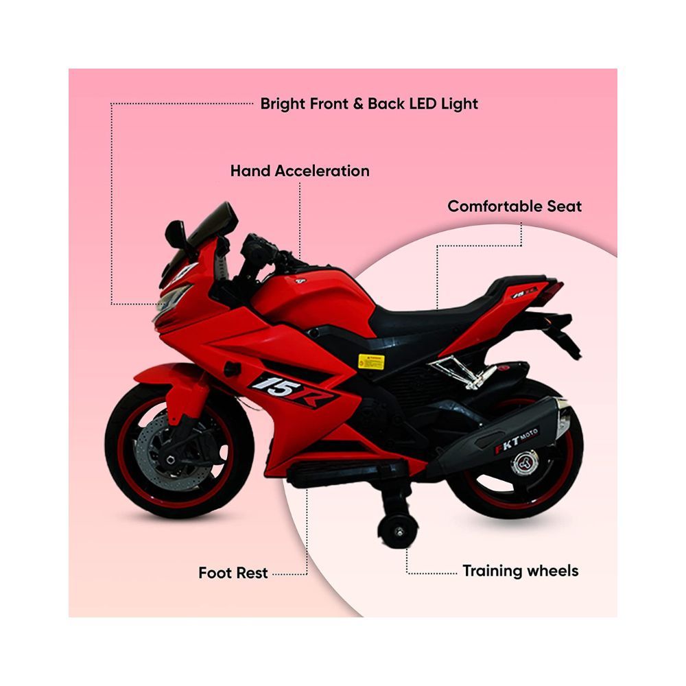 GettBoles 6666 Battery Operated Kids Electric Ride on Bike with Music
