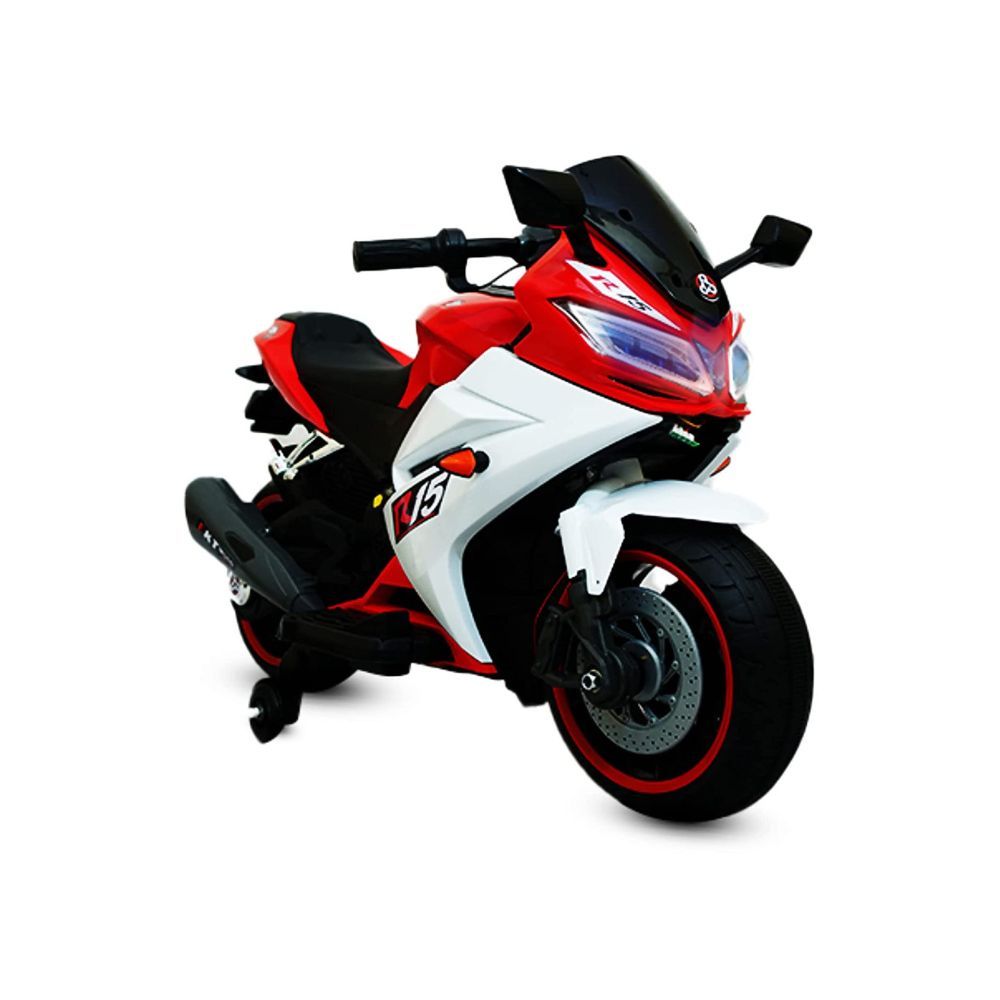 GettBoles 6666 Battery Operated Kids Electric Ride on Bike with Music, Training Wheels