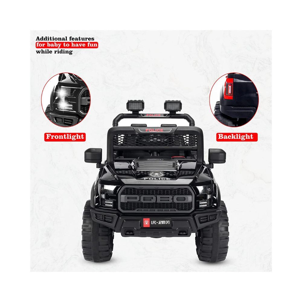 GettBoles Pobo Electric Battery Operated Ride on Jeep for Kids of Age 2 to 6 Years- The Metallic Painted Driving Ride on Car with Music