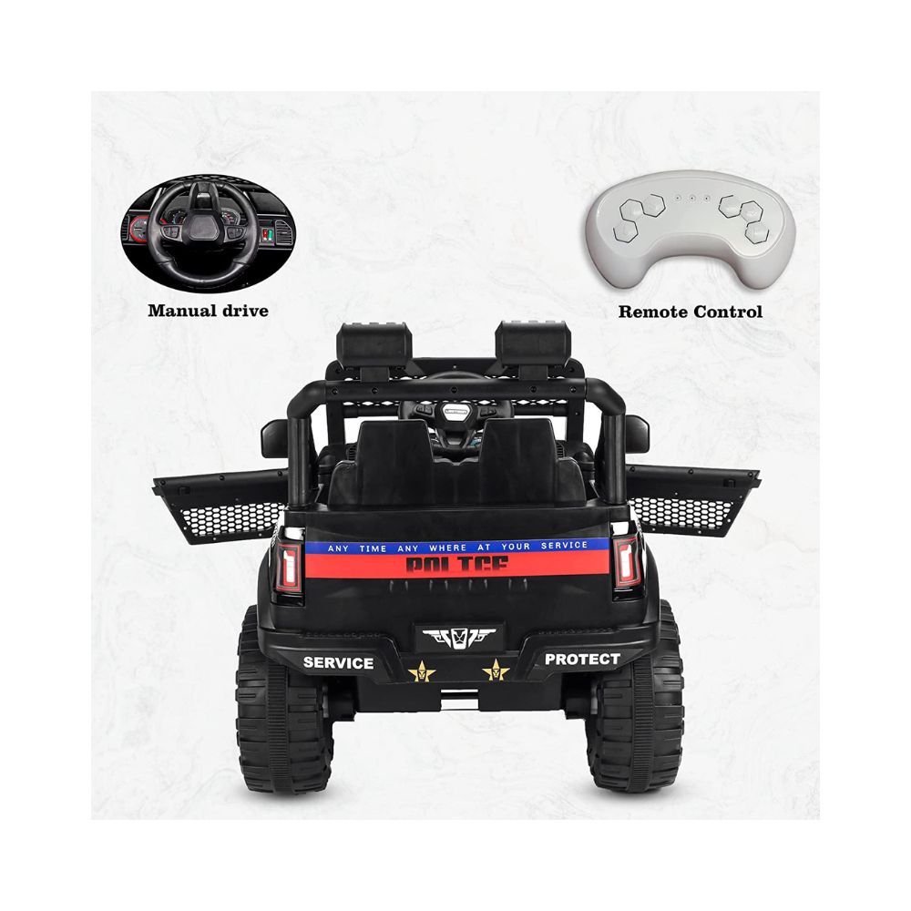 GettBoles Pobo Electric Battery Operated Ride on Jeep for Kids of Age 2 to 6 Years- The Metallic Painted Driving Ride on Car with Music