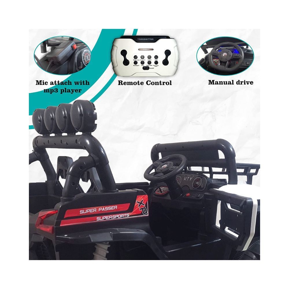 GettBoles UTX 4X4 Big Wheeler Electric Rechargeable Jeep for Kids of Age 2 to 8 Years