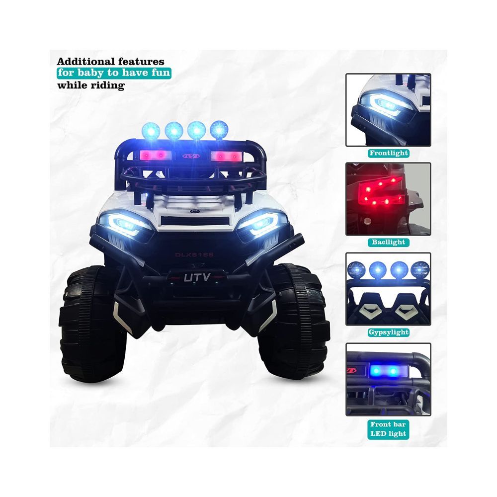 GettBoles UTX 4X4 Big Wheeler Electric Rechargeable Jeep for Kids of Age 2 to 8 Years